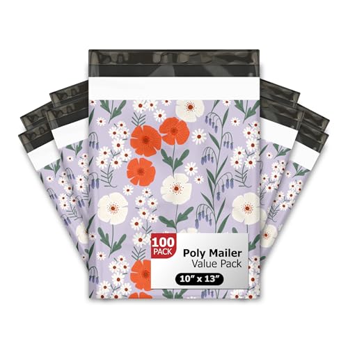 Pro Supply Global 10x13 (100) Floral Fields Summer Designer Poly Mailers Waterproof Self Sealing Tear Resistant Polymailers Shipping Envelopes Premium Printed Bags For Small Businesses - Image 1