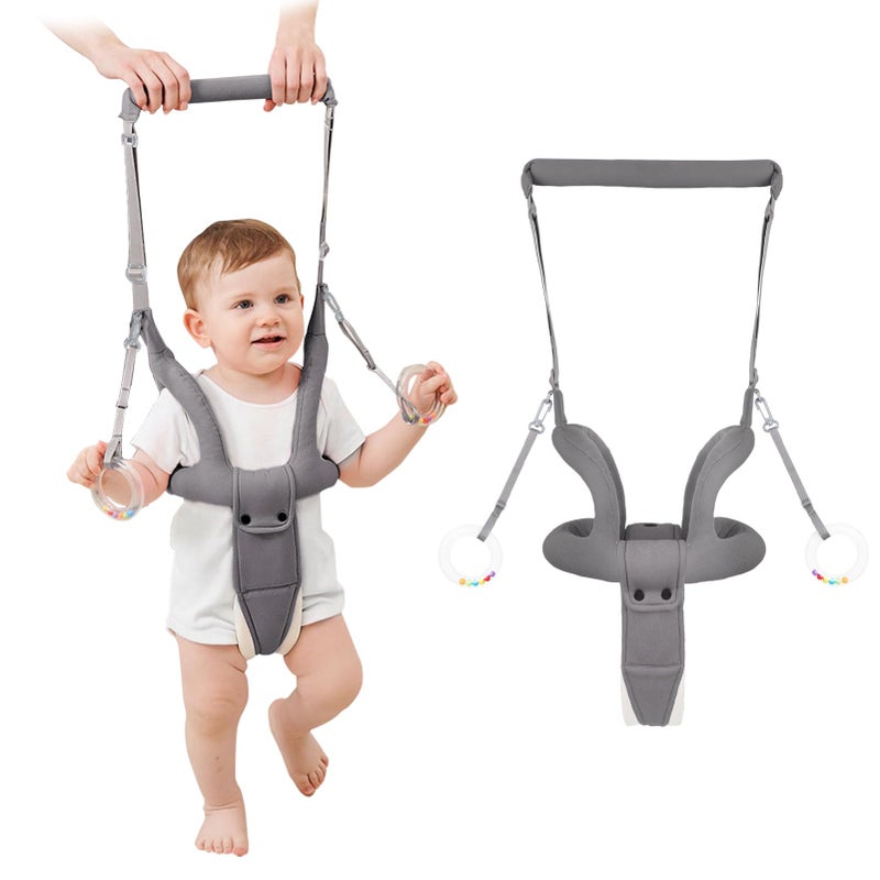 Ocanoiy Baby Walking Helper, Handheld Baby Walking Harness, Infant Toddler Walker Assistant Belt, Baby Standing Support Help Baby Walk, Walking Assistance for Babies 8-16 Months (Gray) - Image 1