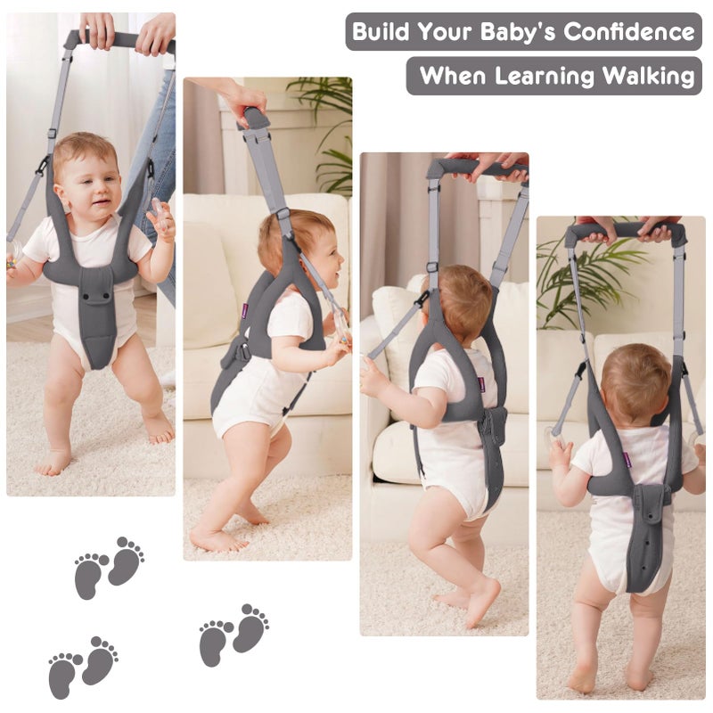 Ocanoiy Baby Walking Helper, Handheld Baby Walking Harness, Infant Toddler Walker Assistant Belt, Baby Standing Support Help Baby Walk, Walking Assistance for Babies 8-16 Months (Gray) - Image 5