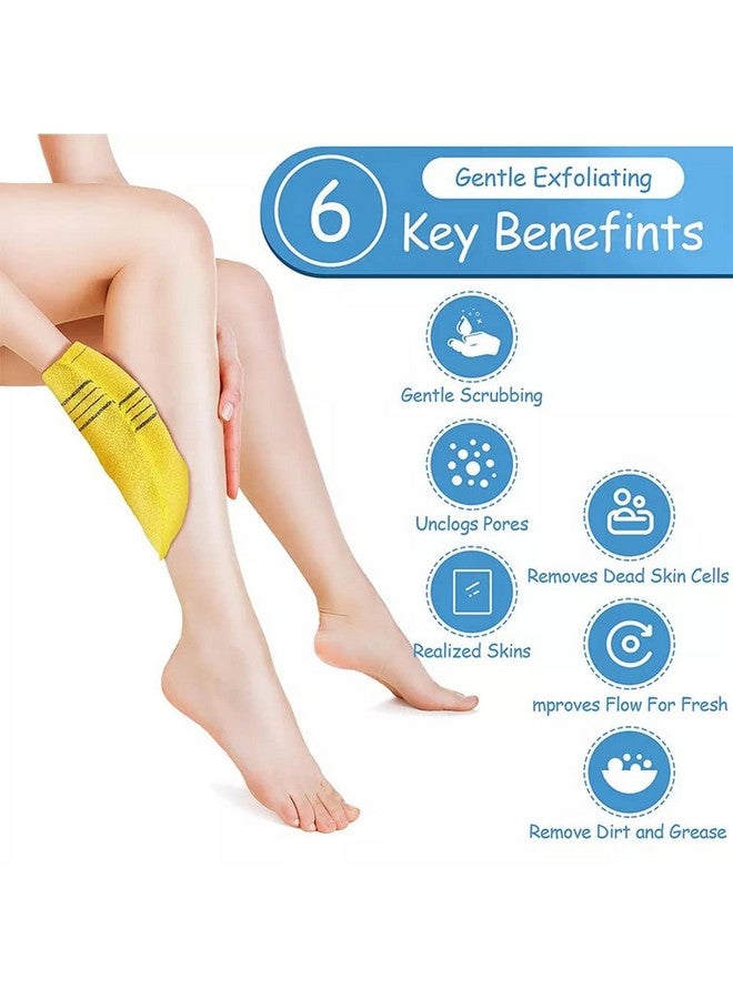 Magic Secret Korean Towel | Exfoliating Glove | Dead Skin Remover Glove | Bath Scrub | Bath Mitt | Body Exfoliating Glove | Italy Towel | Strawberry Skin Solution | De-Tan scrub | Hammam Exfoliating Glove | Yellow color | Original | Imported | Pack of 2 - Image 2