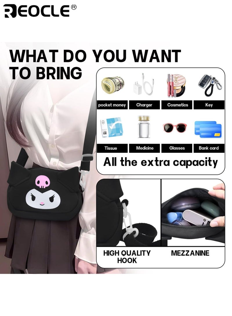 REOCLE Girls' My Melody Cinnamoroll Bag Cartoon Wallet Anime Shoulder Bag with Adjustable Strap Everyday Casual Crossbody Bag Novelty Accessories for Girls Birthday Gift - Image 3