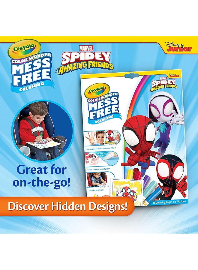 Crayola Spiderman Color Wonder Coloring Set 18 Spiderman Coloring Pages Mess Free Coloring For Toddlers Spiderman Toys And Gifts - Image 5