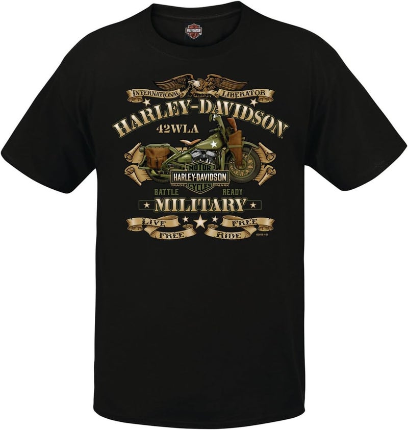 HARLEY DAVIDSON تي شيرت هارلي-ديفيدسون العسكري للرجال - جولة خارجية | دراجة الحرب - Image 1