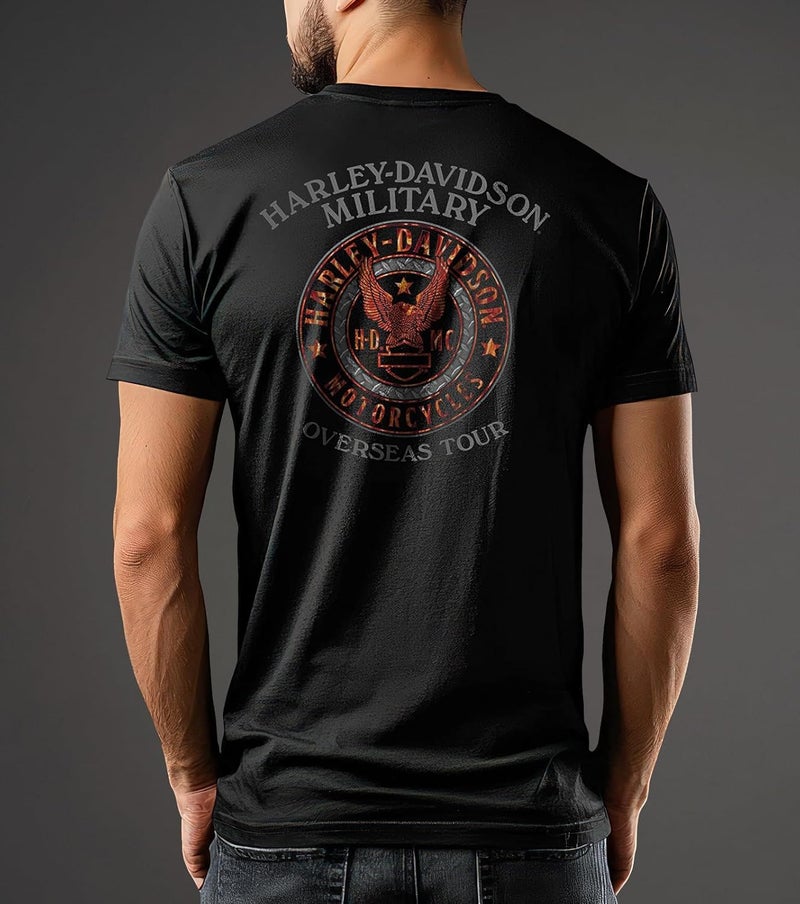 HARLEY DAVIDSON تي شيرت هارلي-ديفيدسون العسكري للرجال - جولة خارجية | دراجة الحرب - Image 4