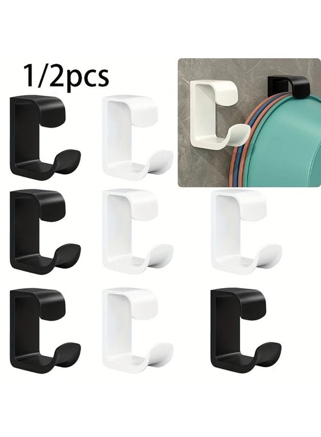 1pc White Punch Free Thickened Strong Hook For Bathroom Kitchen Door - Image 2