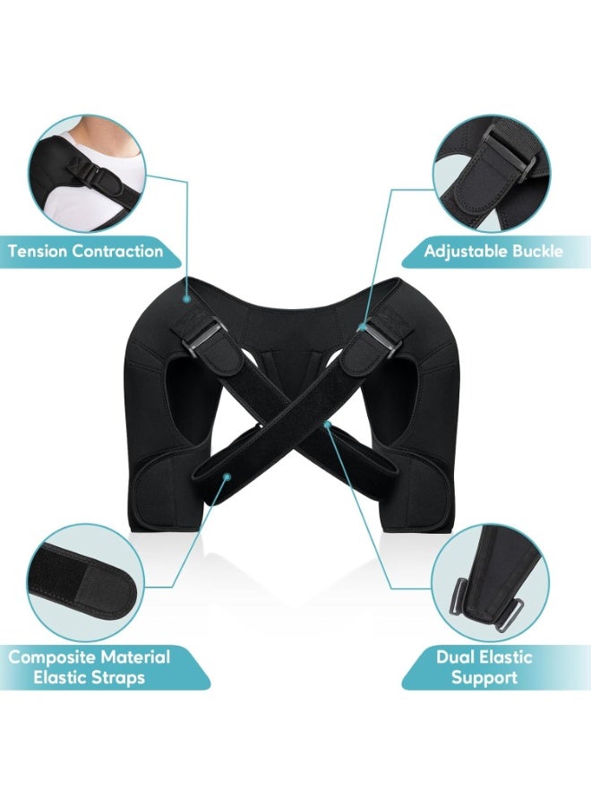 Arabest Double Shoulder Brace for Women & Men,Shoulder Pain Relief Double Shoulder Support,Adjustable Shoulder Brace for Rotator Cuff,Frozen Shoulder,AC Joint Pain Relief,Shoulder Wrap (Large) - Image 2