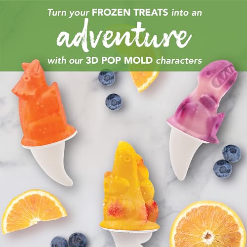 Tovolo Silicone Popsicle Molds with Sticks (Dino) - Ice Pop Molds with 4 Cavities for Homemade Flavored Ice Pops & Frozen Snacks - Popsicle Maker with Drip-Guards, Dishwasher Safe & BPA-Free - Image 3