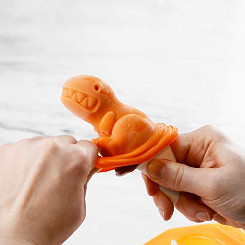 Tovolo Silicone Popsicle Molds with Sticks (Dino) - Ice Pop Molds with 4 Cavities for Homemade Flavored Ice Pops & Frozen Snacks - Popsicle Maker with Drip-Guards, Dishwasher Safe & BPA-Free - Image 2
