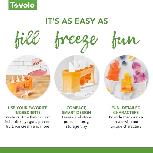 Tovolo Silicone Popsicle Molds with Sticks (Dino) - Ice Pop Molds with 4 Cavities for Homemade Flavored Ice Pops & Frozen Snacks - Popsicle Maker with Drip-Guards, Dishwasher Safe & BPA-Free - Image 5
