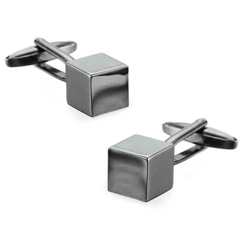 PEORA Cube Shape Cufflinks Set Stylish Accessories for Men & Boys Wedding Business Gift - Image 2