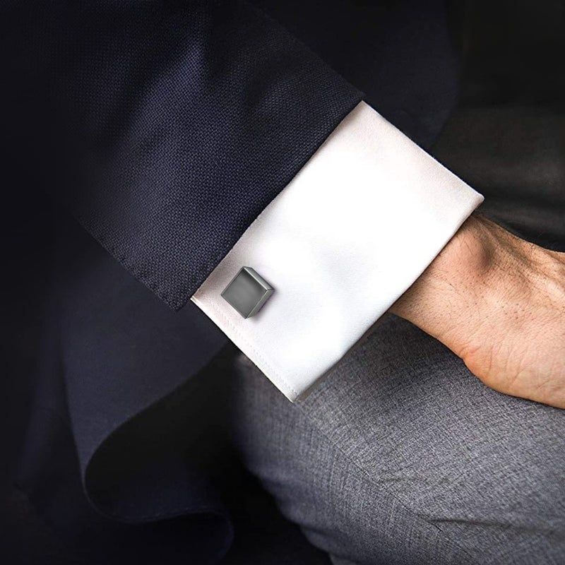 PEORA Cube Shape Cufflinks Set Stylish Accessories for Men & Boys Wedding Business Gift - Image 4