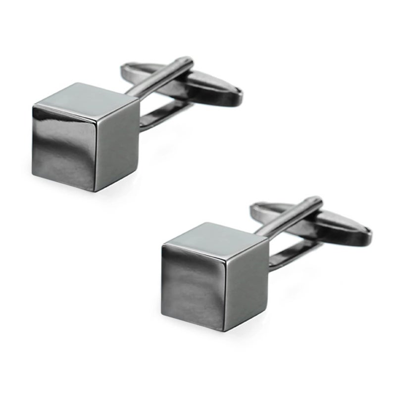 PEORA Cube Shape Cufflinks Set Stylish Accessories for Men & Boys Wedding Business Gift - Image 1