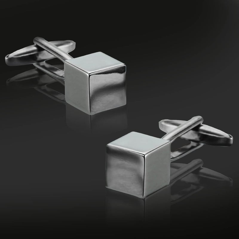 PEORA Cube Shape Cufflinks Set Stylish Accessories for Men & Boys Wedding Business Gift - Image 5