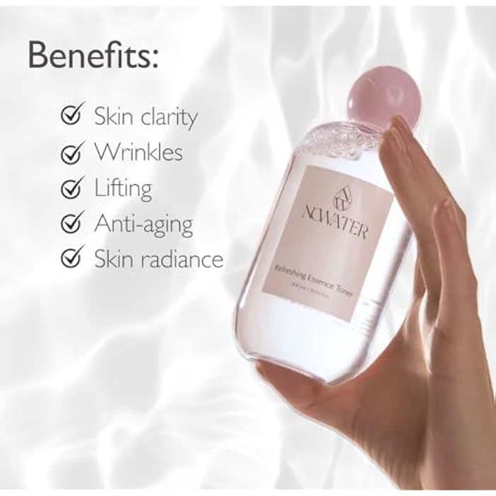 NOWATER Collagen Facial Toner – Collagen, Glutathione, Salmon Egg Extract – Boosts Elasticity, Hydration & Firming – Daily Wrinkle Care Face Toner, Korean Skincare (10.14 fl oz) - Image 3