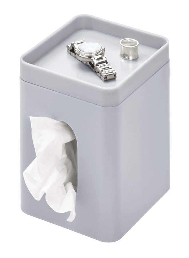 IDesign Facial Tissue Box Cover for Bathroom and Vanity Countertops, 6.1" x 5.15" x 5.4", The Cade Collection, Matte Gray - Image 1
