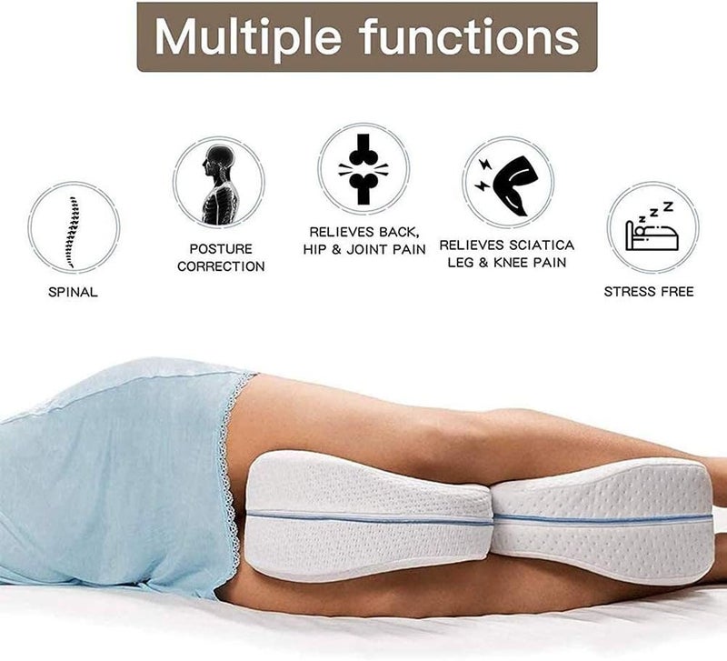 Orthopedic Memory Foam Pillow for Back & Leg Support – Ergonomic Design for Spine Alignment, Pain Relief & Comfortable Sleep – Premium Medical-Grade Cushion with Removable Washable Cover (One piece) - Image 1