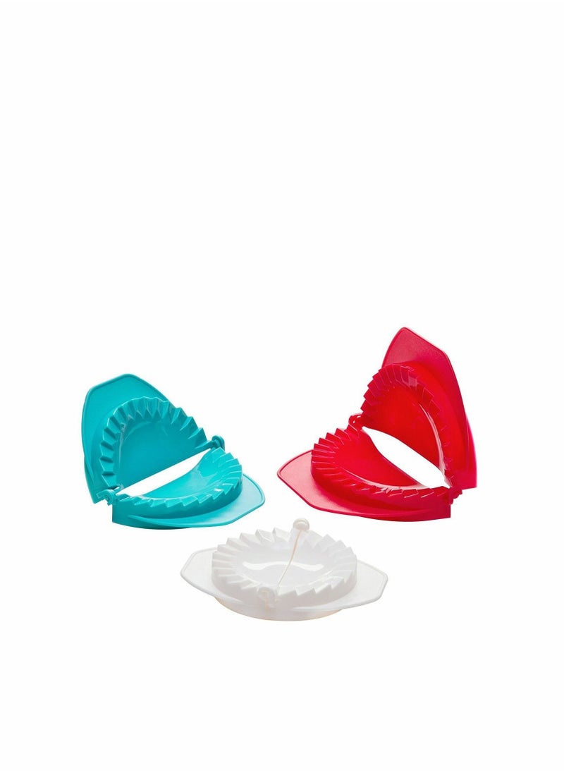 Y&D 3Pcs Multifunctional Dough Press Teal White and Red  - Image 1