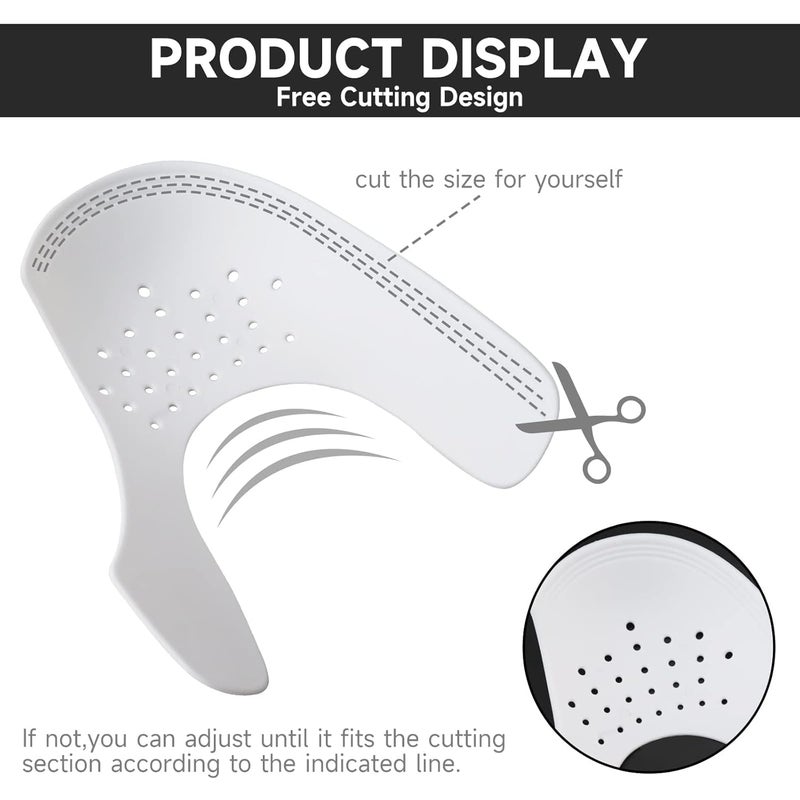 SHRISELL حامي تجاعيد الأحذية لطراز Air Force 1، وجوردان، والأحذية الرياضية | حامي الأحذية المضاد للتجاعيد للرجال والنساء | درع صندوق الأصابع القابل لإعادة الاستخدام (L، 4، عدد) - Image 5