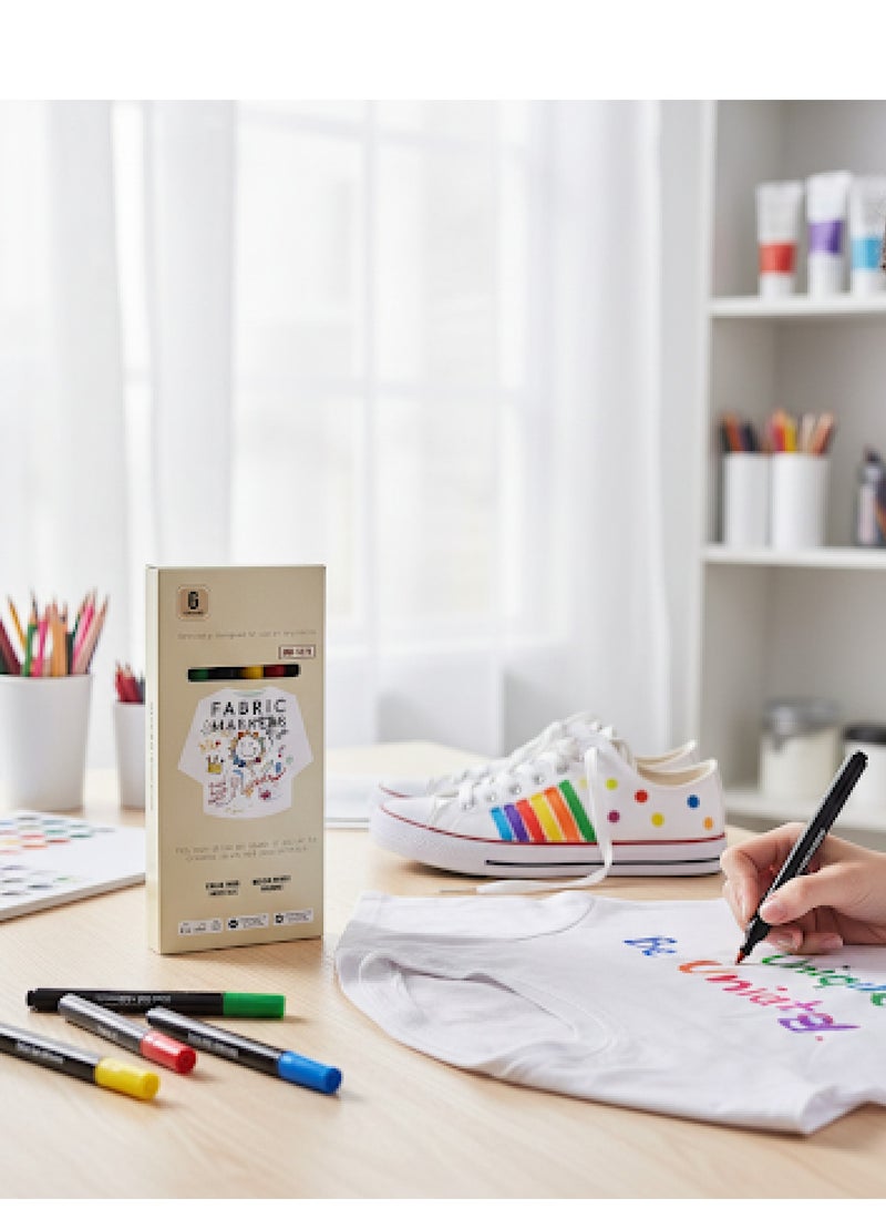 6 Pcs painting marker pen set clothes shoes DIY creative painting pen waterproof non-fading marker children's creative painting - Image 3