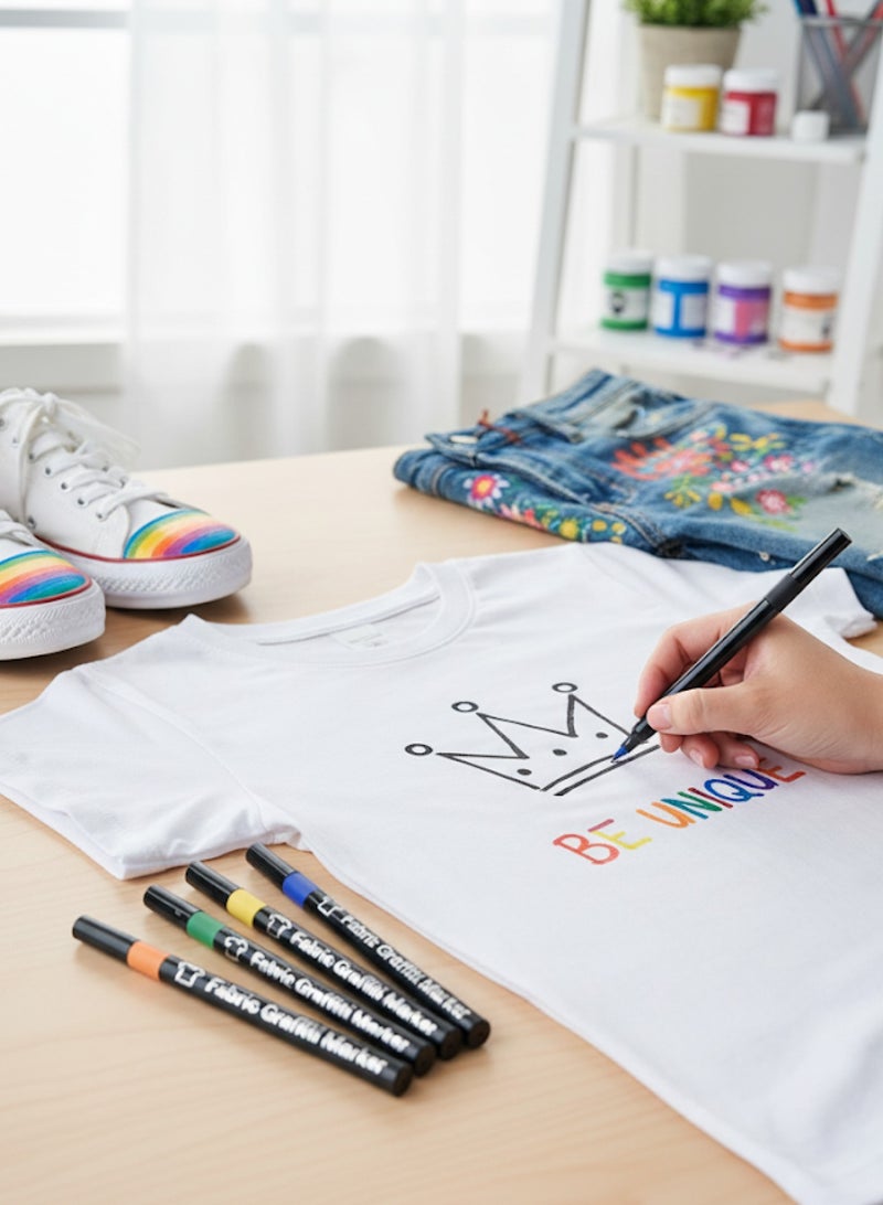 6 Pcs painting marker pen set clothes shoes DIY creative painting pen waterproof non-fading marker children's creative painting - Image 2