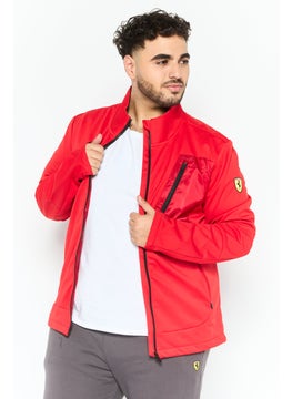 Scuderia Ferrari Men Full Zip Long Sleeves Softshell Jacket, Red  - Image 1