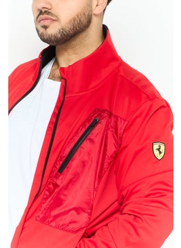 Scuderia Ferrari Men Full Zip Long Sleeves Softshell Jacket, Red  - Image 3