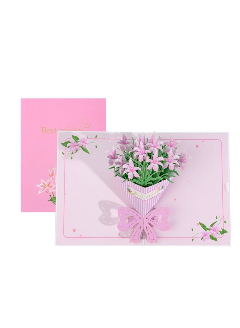 Generic Creative Paper Engraving Teachers' Day Bouquet card ins Wind Card Thank You Mother's Day card 