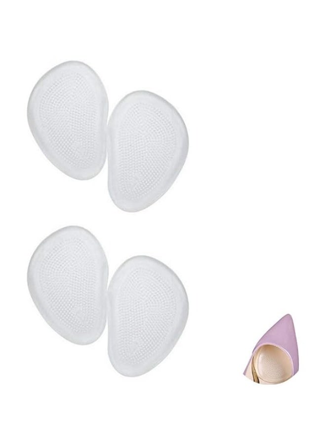 2 Pair Silicone Anti Slip Forefoot Pads, Heel Cushion Inserts and Metatarsal Pads Reusable Adhesive Gel Foot Pads for Ball of Feet for Women Men Shoes Sandals(1 Pair) - Image 1