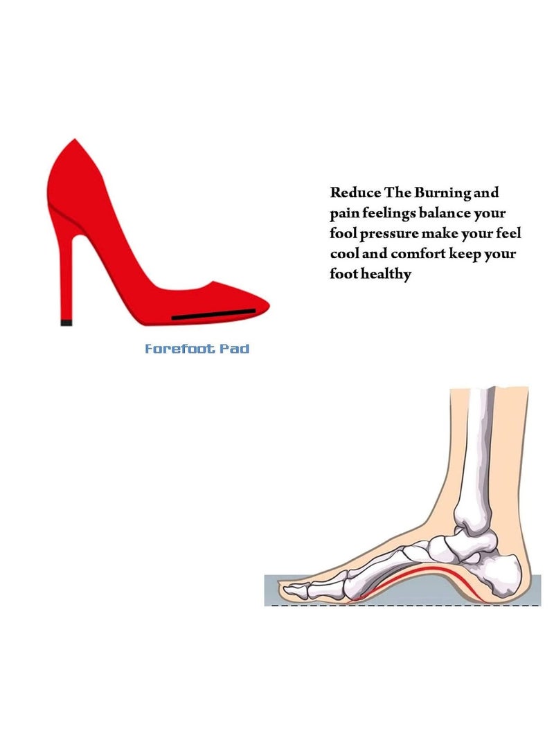 2 Pair Silicone Anti Slip Forefoot Pads, Heel Cushion Inserts and Metatarsal Pads Reusable Adhesive Gel Foot Pads for Ball of Feet for Women Men Shoes Sandals(1 Pair) - Image 2