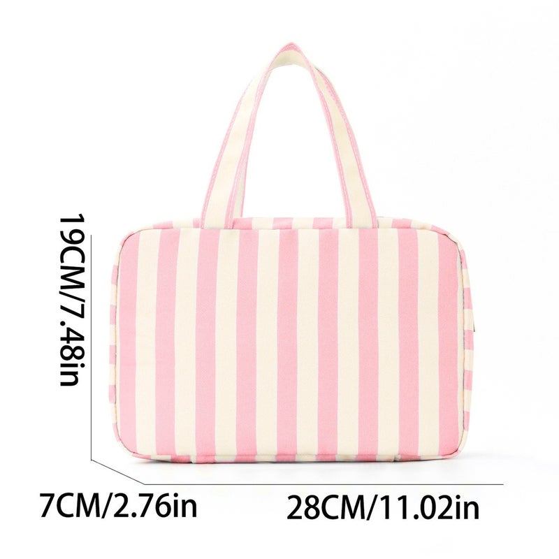 Four-Fold Wet-Dry Separation Travel Wash Bag, Striped Cosmetic Bag, Large Capacity - Image 5