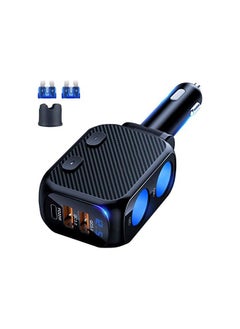 Car Charger, 180W Cigarette Lighter, Splitter with 20W PD, 2-Socket Cigarette Lighter Adapter, Fast USB C Car Charger with Type-C 20W PD & QC 3.0 for Dash Cam, GPS, Laptop, Phone
