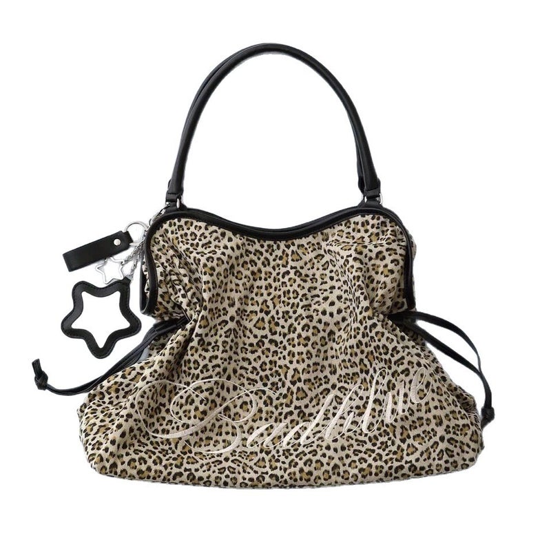 Women's Pink Leopard Print Tote Bag with Embroidery - Image 5