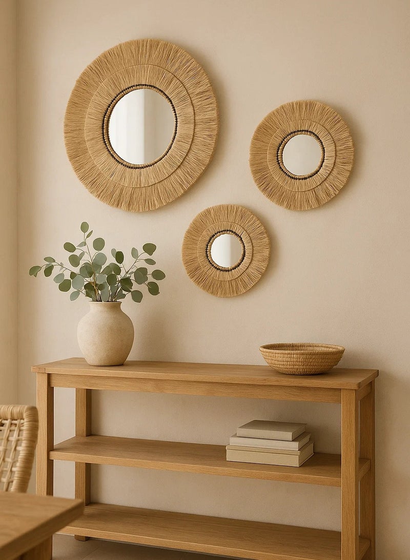 لوفت رافيا، مرآة، دائرية، مجموعة من 3 قطع، ذهبية، ألبا-182058 - Image 1