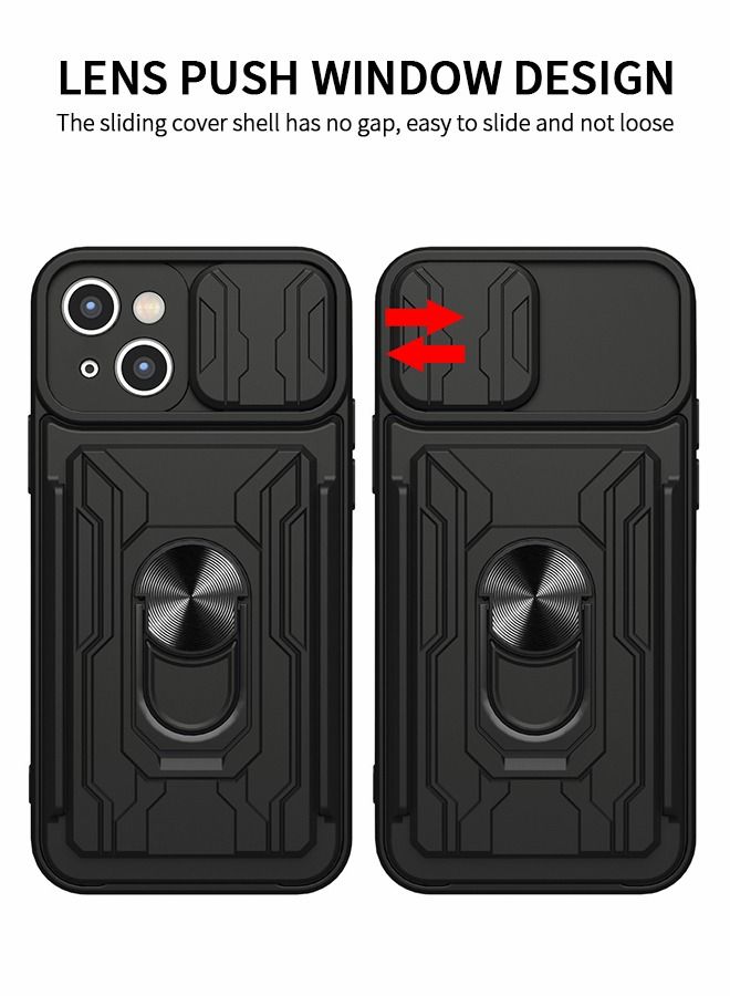 GROIC Case for IPhone 14 Plus 6.7 Inch Case with Removable Kickstand and Card Holder, Slide Camera Cover Hybrid Heavy Duty Hard Luxury Phone Sheel - Image 5
