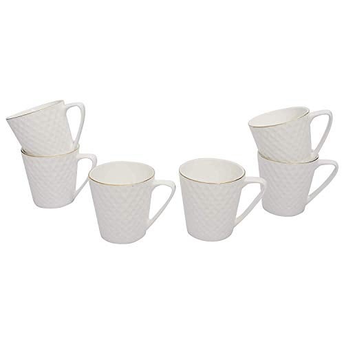 Saaikee Tea Cups Set of 6 Bone China Gold Line Mug for Tea/Coffee Green Tea Cups 160 ML - Image 2