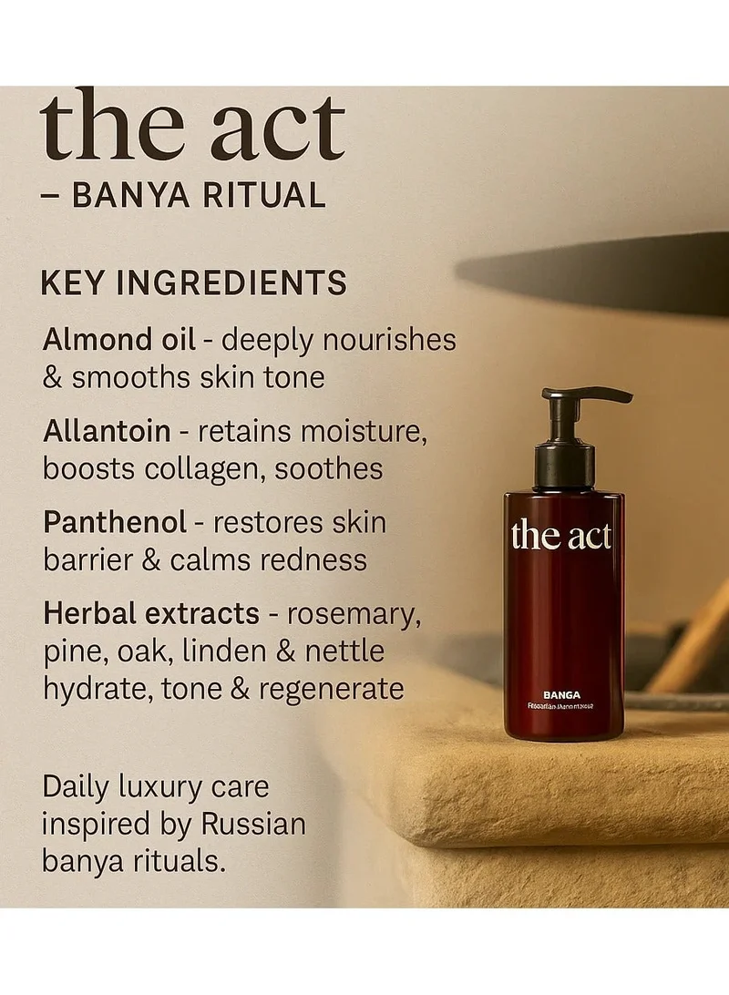 The Act The Act Banya “Home Sauna” 460ml Body Lotion – Deep Nourishing Hydration with Almond Oil &amp; Botanical Spa Aroma