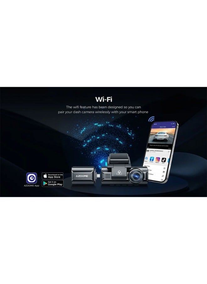 أزدوم - ازدوم M550 MAX 3 داش كام ثلاثية القنوات نظام تحديد المواقع واي فاي 5 جيجاهرتز  بطاقة 64 جيجابايت متضمنة، 1440P+1080P+1080P، مزدوج 4K+1080p  3.19 بوصة IPS، رؤية ليلية - Image 1