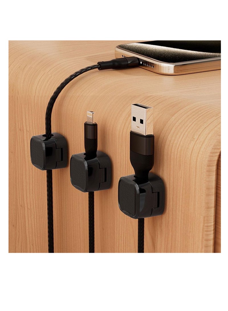 ECVV ECVV 6 Pack Magnetic Cable Clips Spring Cable Holder Clips Cable Management Clips Adhesive Cord Wire Holder Keeper for Home Office Desk Phone Car Wall Desktop Nightstand - Image 1