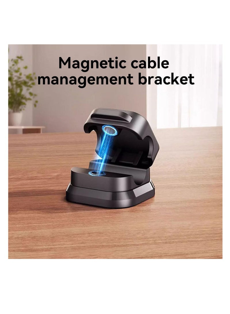 ECVV ECVV 6 Pack Magnetic Cable Clips Spring Cable Holder Clips Cable Management Clips Adhesive Cord Wire Holder Keeper for Home Office Desk Phone Car Wall Desktop Nightstand - Image 4