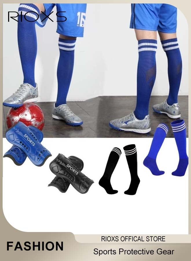 RIOXS Football Straps Leg Guards and Socks Set Adults and Kids Protective Equipment Professional Training Game Protective Gears - Image 1