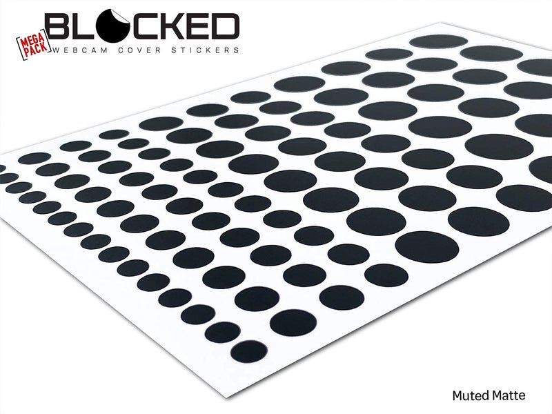 BLOCKED Stackable Webcam/Camera Vinyl Covers | 95 Low-Tack Restickable Webcam Sticker | 5-Sizes | Black 95-Pack (Muted Matte) - Image 2