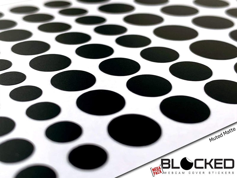 BLOCKED Stackable Webcam/Camera Vinyl Covers | 95 Low-Tack Restickable Webcam Sticker | 5-Sizes | Black 95-Pack (Muted Matte) - Image 4