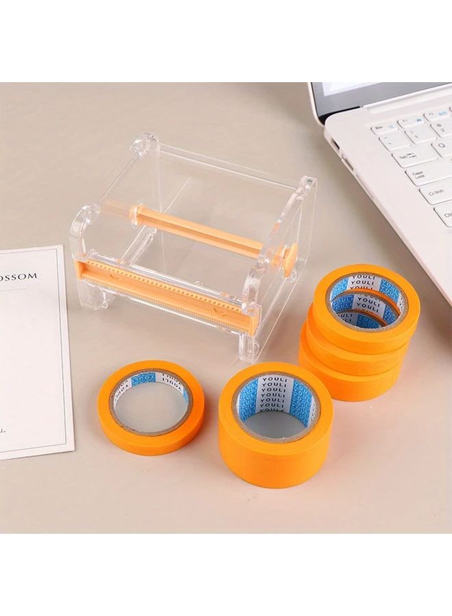 5 Rolls Orange Masking Tape Combo Set With Slicer 8 10 12 18 30mm Width - Image 3