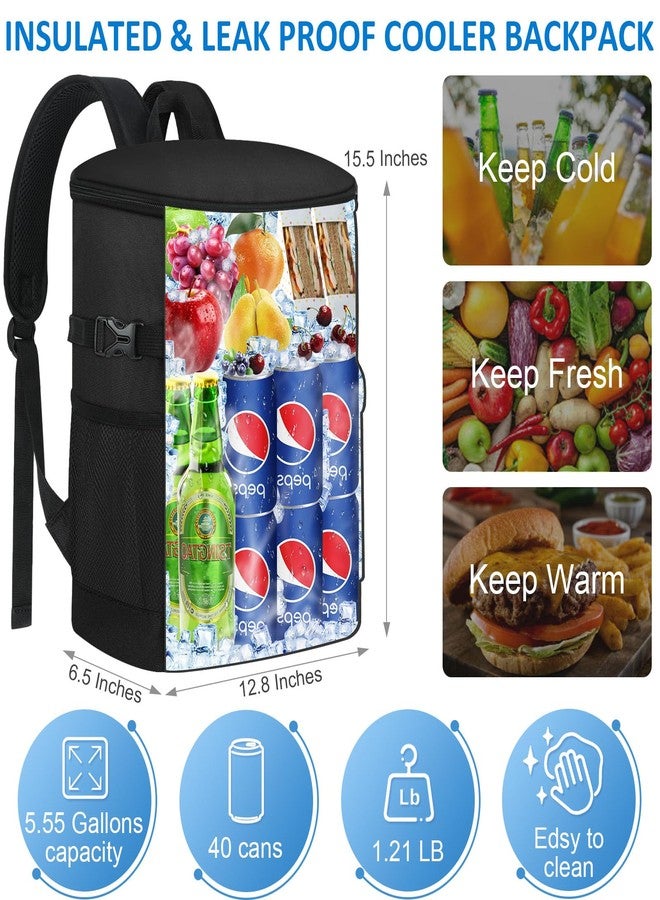 Tenot Backpack Cooler 40 Cans Cooler Backpack Insulated Waterproof Soft Travel Cooler Bag for Women Men Ice Chest Backpack Golf Camping Hiking Picnic Beach Cooler Lunch Backpack Brown - Image 4