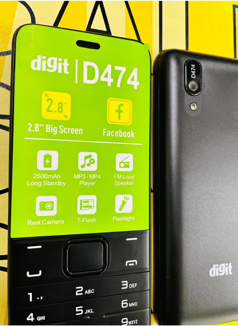 DIGIT - Digit Mobile D474 Dual Sim 2.8 Big Screen 2500 mAh Battery - Image 1