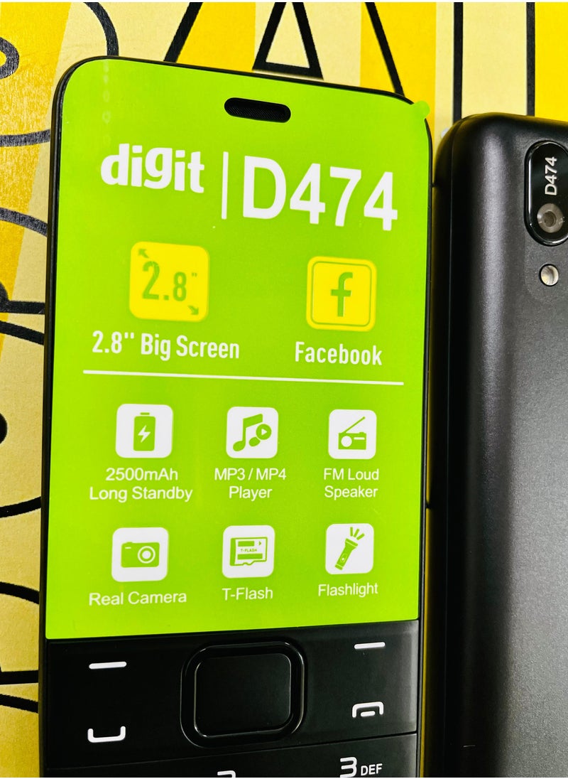 DIGIT - Digit Mobile D474 Dual Sim 2.8 Big Screen 2500 mAh Battery - Image 1