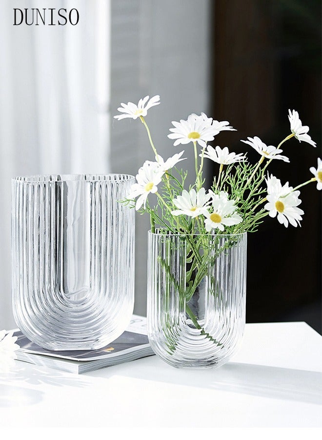 DUNISO Creative Clear Vase for Flowers, Bookshelf Decor, Unique Vase for Book Lovers, Artistic and Cultural Flavor Glass Vases for Home Office Decor - Image 5