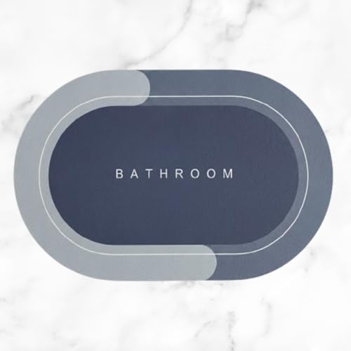 RENVA Bathroom Door Mats | Water Absorbent Quick Dry Round Mat with Anti-Slip Rubber Backing | Non-Slip Floor Mat for Home & Kitchen 40x60 CM (Pack of 2, Multi Colour) - Image 1