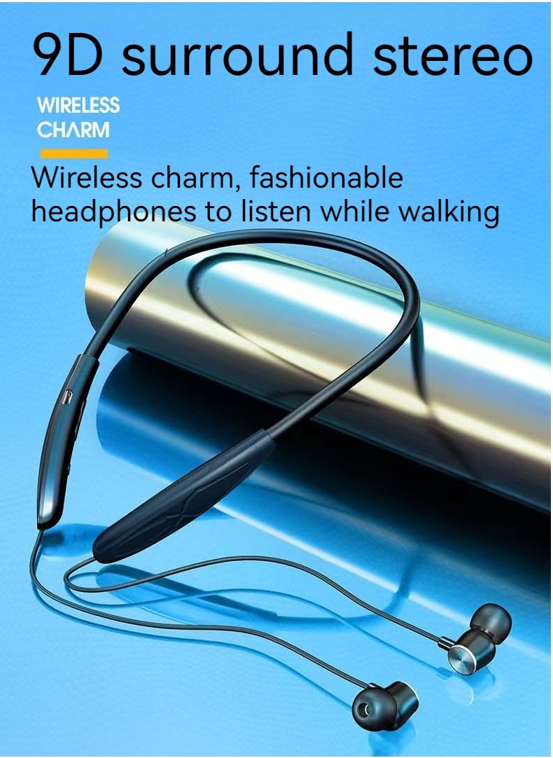 Generic - B4 in-ear Bluetooth headset wireless neck-mounted sports running neck-mounted headset black - Image 1