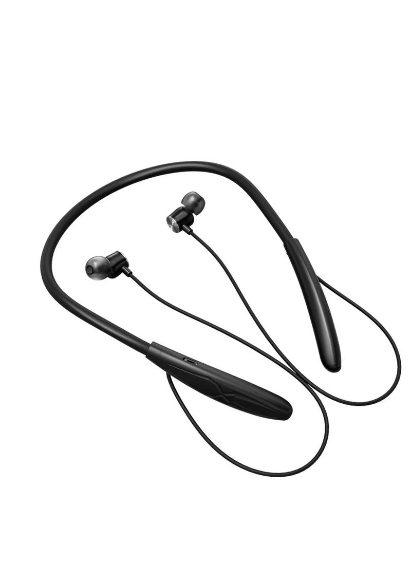 Generic - B4 in-ear Bluetooth headset wireless neck-mounted sports running neck-mounted headset black - Image 1